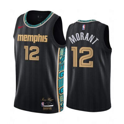 Nike Memphis Grizzlies #12 Ja Morant Black Youth NBA Swingman 2020-21 City Edition Jersey